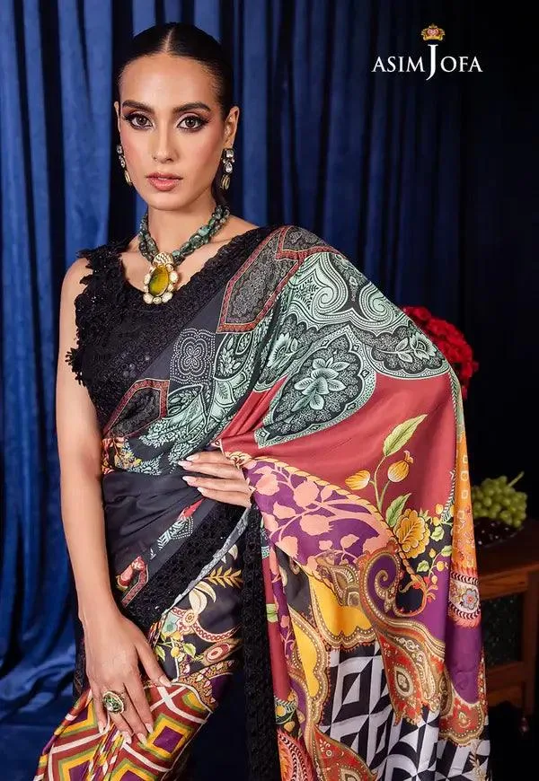 Asim Jofa Bekhudi Luxury Chiffon 23 Black Organza – view 8 – Poshaq