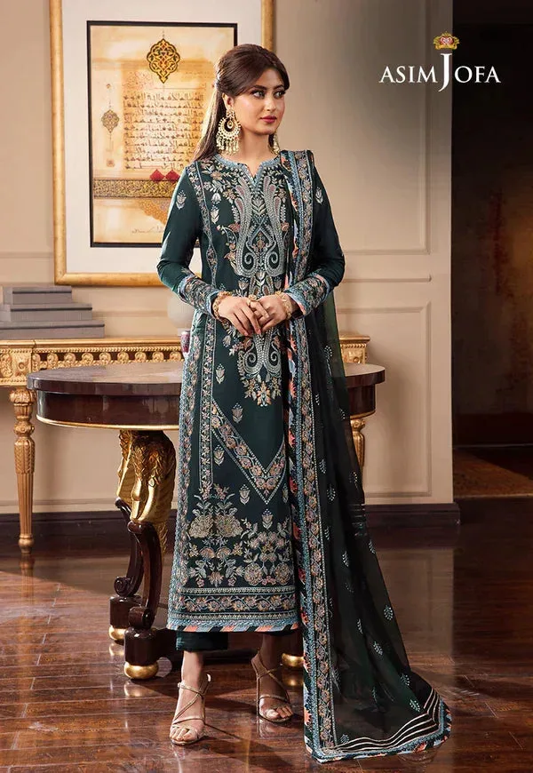 Asim Jofa Rang e Noor 23 Green Chiffon – view 3 – Poshaq