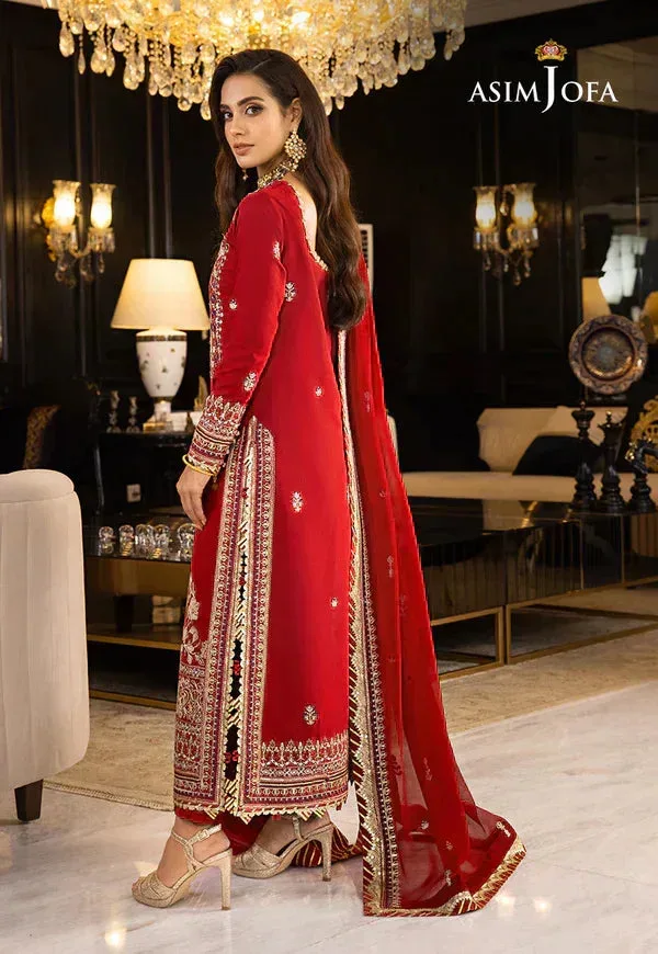 Asim Jofa Rang e Noor 23 Red Chiffon – view 2 – Poshaq