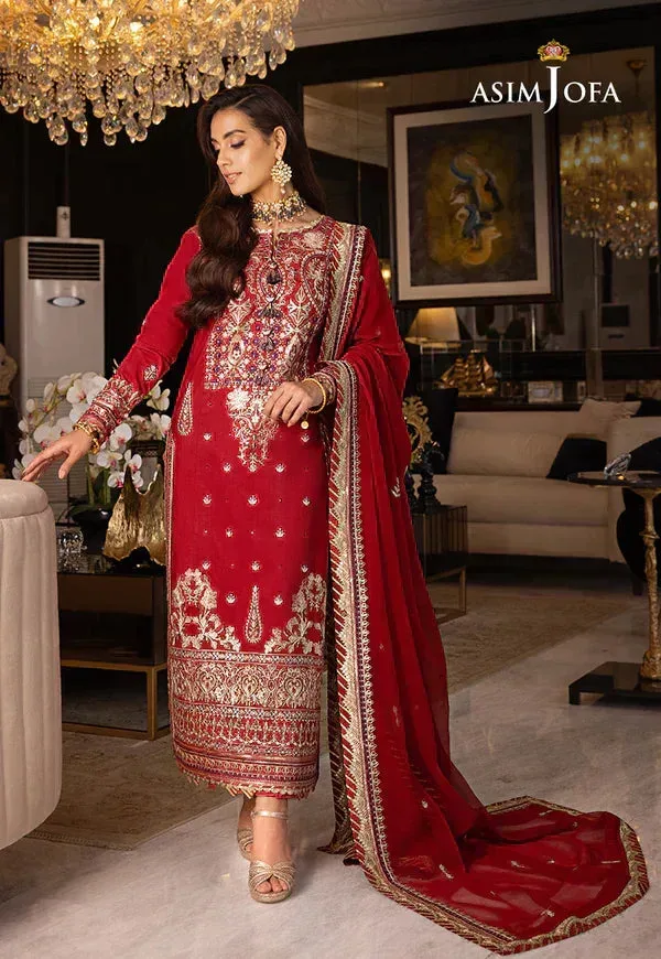 Asim Jofa Rang e Noor 23 Red Chiffon – view 3 – Poshaq