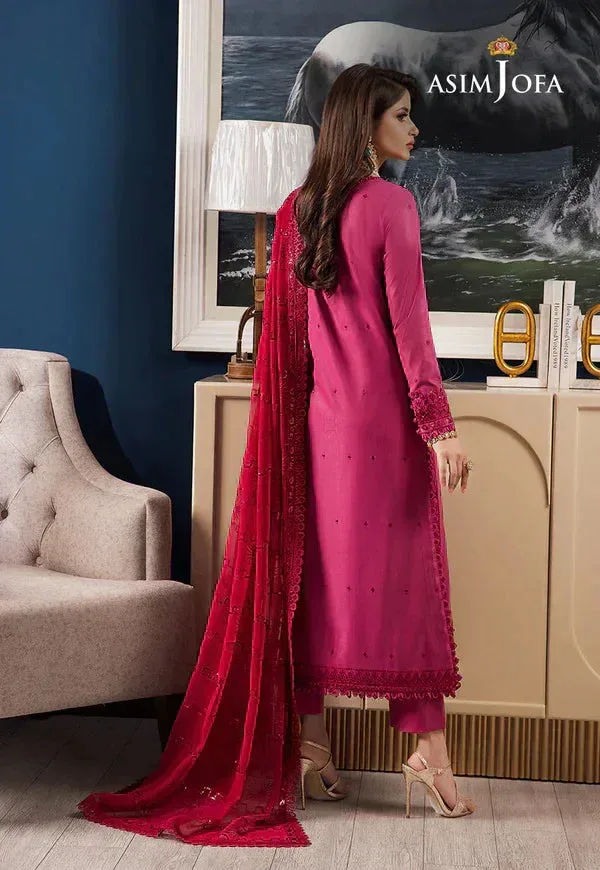 Asim Jofa Rang e Noor 23 Magenta Chiffon – view 2 – Poshaq