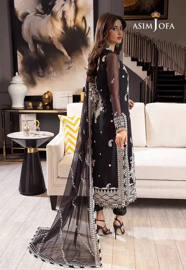 Asim Jofa Rang e Noor 23 Black Chiffon – view 2 – Poshaq