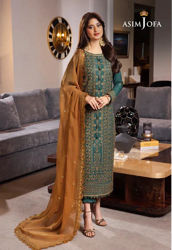 Asim Jofa Rang e Noor 23 Green Chiffon – view 1 – Poshaq