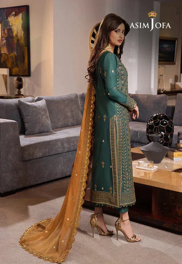 Asim Jofa Rang e Noor 23 Green Chiffon – view 2 – Poshaq