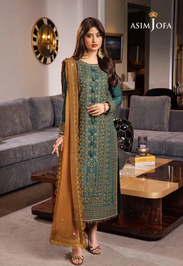 Asim Jofa Rang e Noor 23 Green Chiffon – view 3 – Poshaq