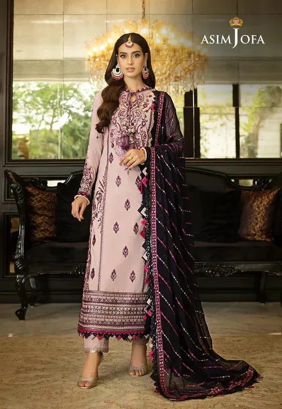 Asim Jofa Rang e Noor 23 Lilac Chiffon – view 1 – Poshaq