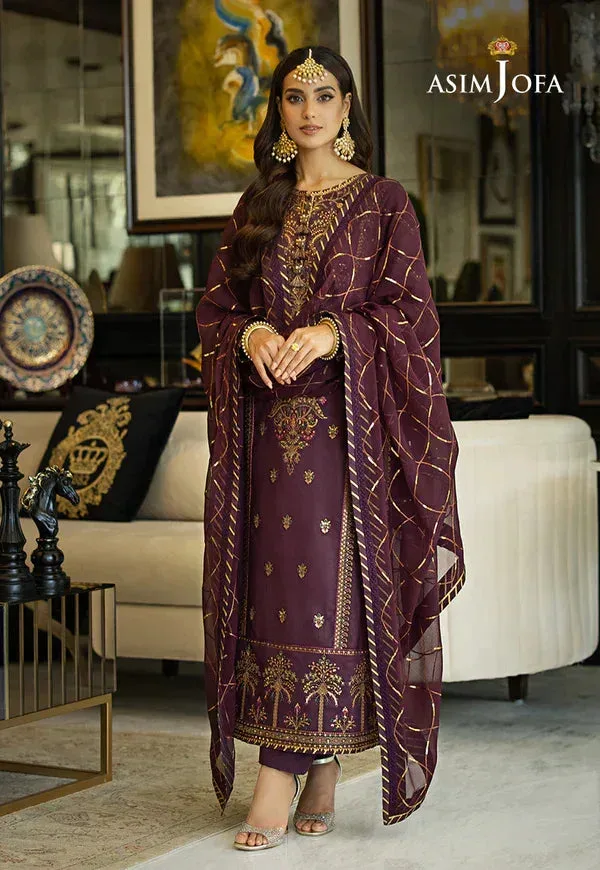 Asim Jofa Rang e Noor 23 Purple Chiffon – view 1 – Poshaq