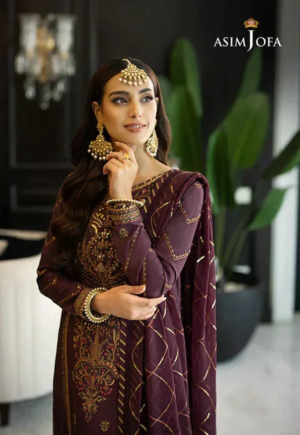 Asim Jofa Rang e Noor 23 Purple Chiffon – view 2 – Poshaq