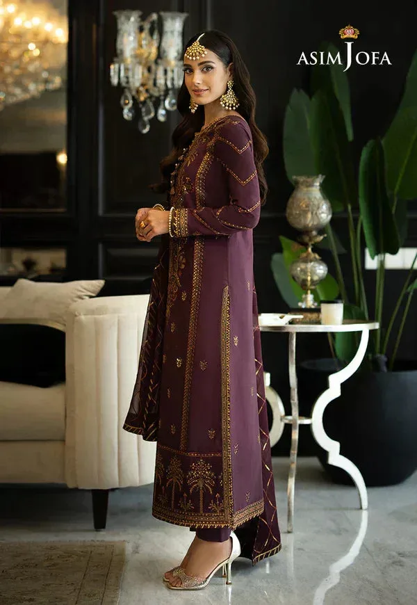 Asim Jofa Rang e Noor 23 Purple Chiffon – view 3 – Poshaq