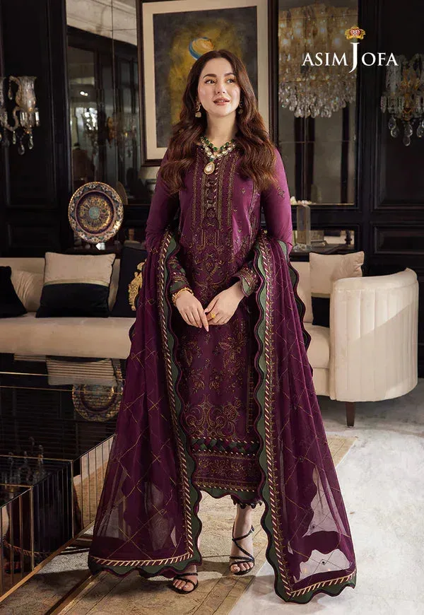 Asim Jofa Rang e Noor 23 Purple Chiffon – view 1 – Poshaq