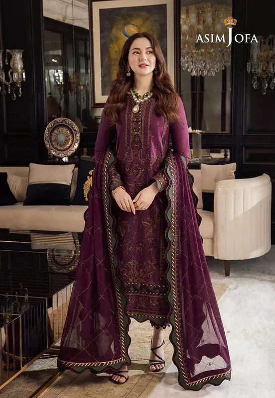 Asim Jofa Rang e Noor 23 Purple Chiffon – view 1 – Poshaq