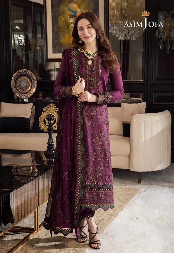Asim Jofa Rang e Noor 23 Purple Chiffon – view 3 – Poshaq