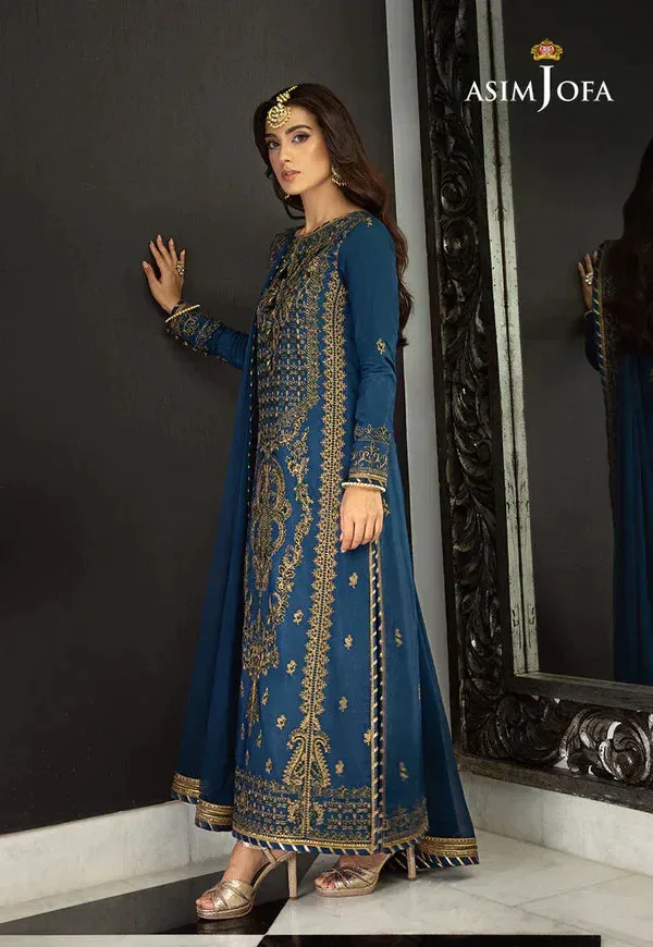 Asim Jofa Rang e Noor 23 Teal Chiffon – view 2 – Poshaq