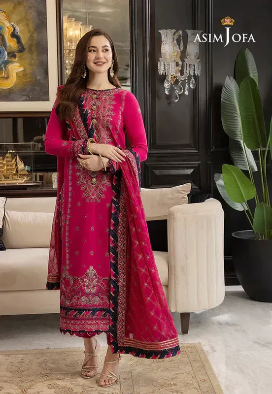 Asim Jofa Rang e Noor 23 Pink Chiffon – view 1 – Poshaq