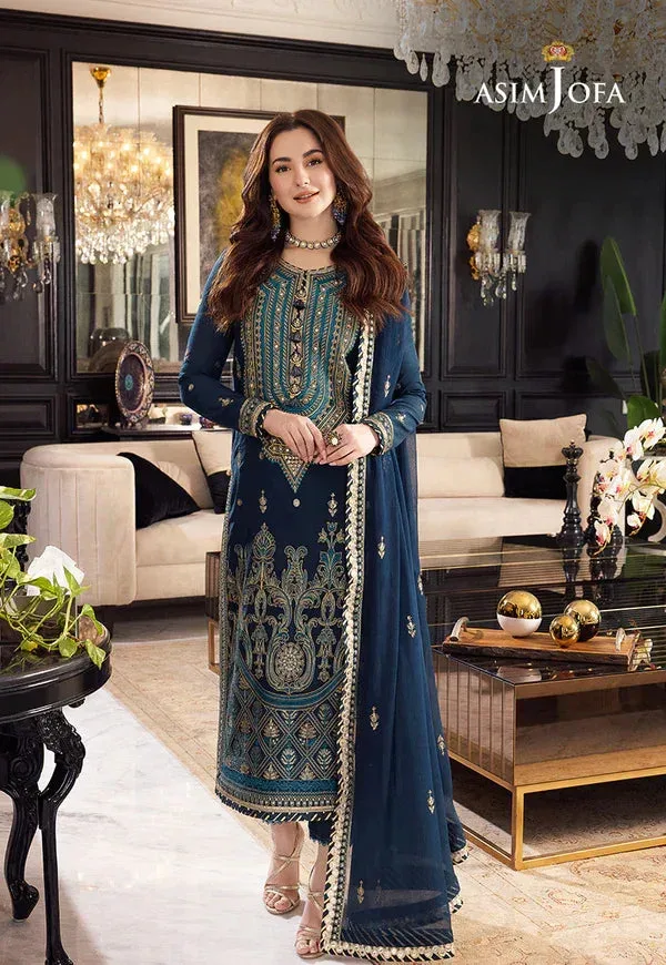 Asim Jofa Rang e Noor 23 Blue Chiffon – view 1 – Poshaq
