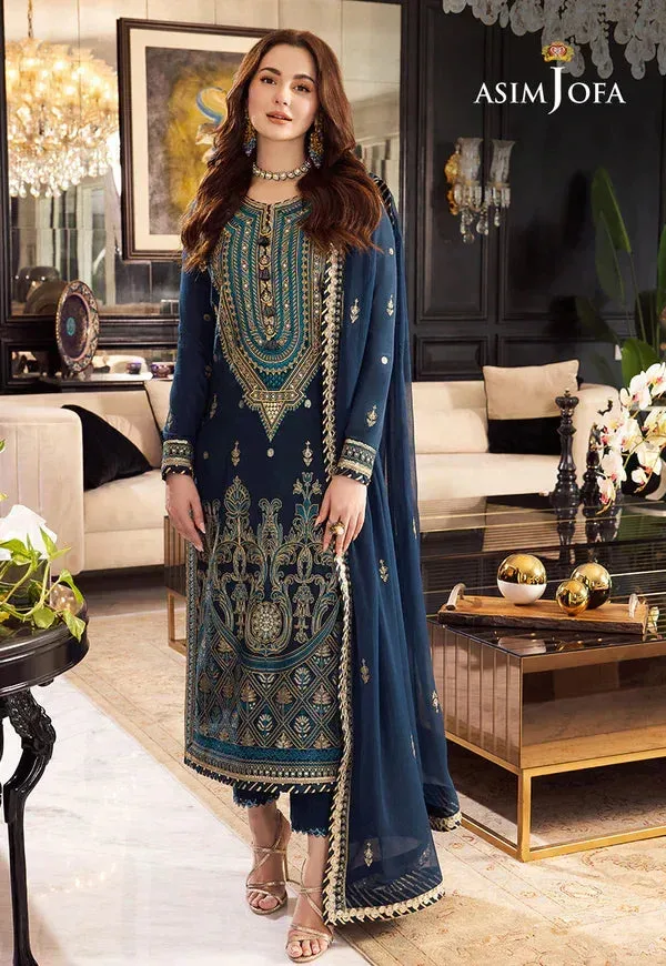 Asim Jofa Rang e Noor 23 Blue Chiffon – view 3 – Poshaq