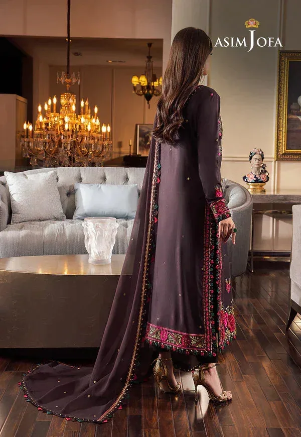 Asim Jofa Rang e Noor 23 Brown Chiffon – view 2 – Poshaq