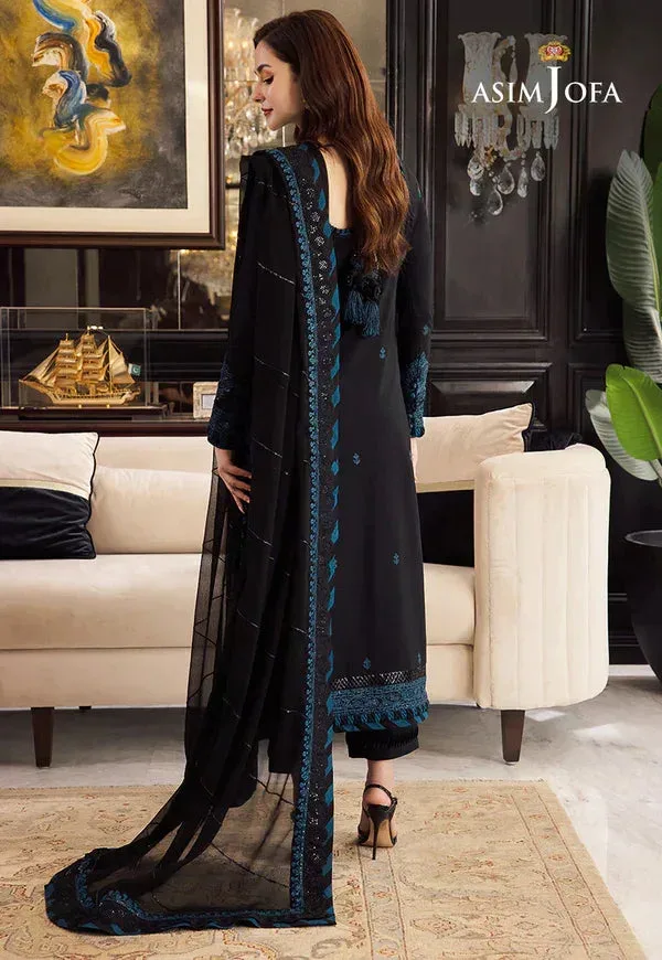 Asim Jofa Rang e Noor 23 Black Chiffon – view 2 – Poshaq