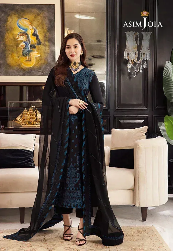 Asim Jofa Rang e Noor 23 Black Chiffon – view 3 – Poshaq