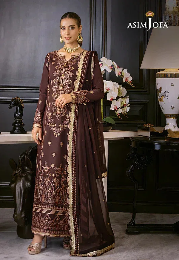 Asim Jofa Rang e Noor 23 Brown Chiffon – view 1 – Poshaq