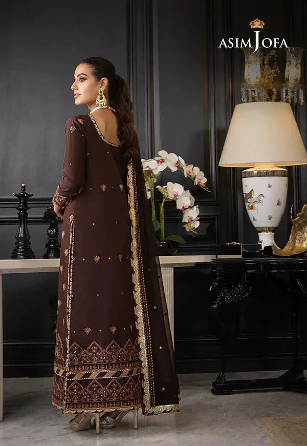 Asim Jofa Rang e Noor 23 Brown Chiffon – view 2 – Poshaq