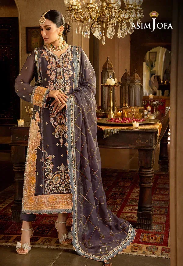 Asim Jofa Velvet Festive 23 Black Raw Silk – view 1 – Poshaq