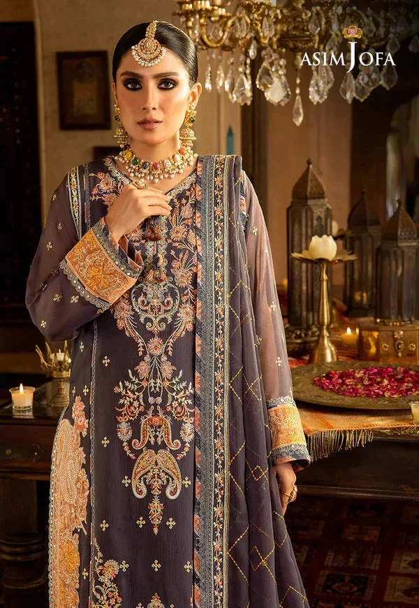 Asim Jofa Velvet Festive 23 Black Raw Silk – view 4 – Poshaq