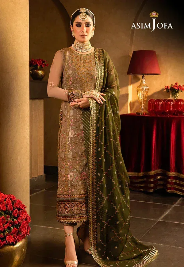 Asim Jofa Velvet Festive 23 Green Chiffon – view 1 – Poshaq