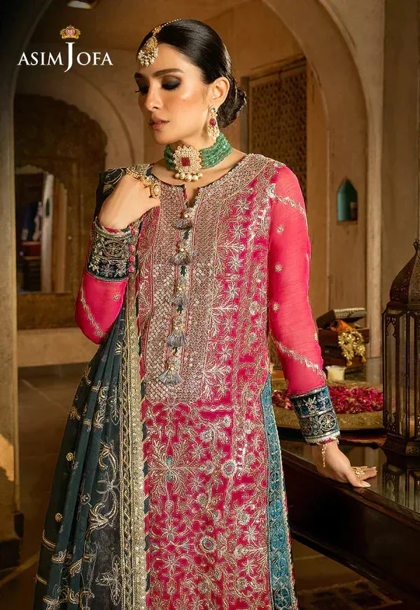 Asim Jofa Velvet Festive 23 Magenta Chiffon – view 5 – Poshaq