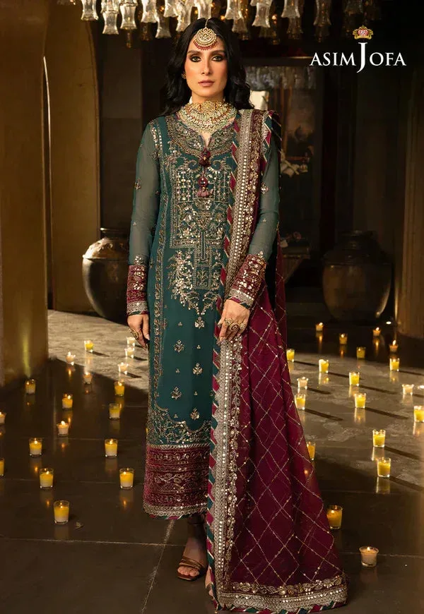 Asim Jofa Velvet Festive 23 Purple Raw Silk – view 1 – Poshaq