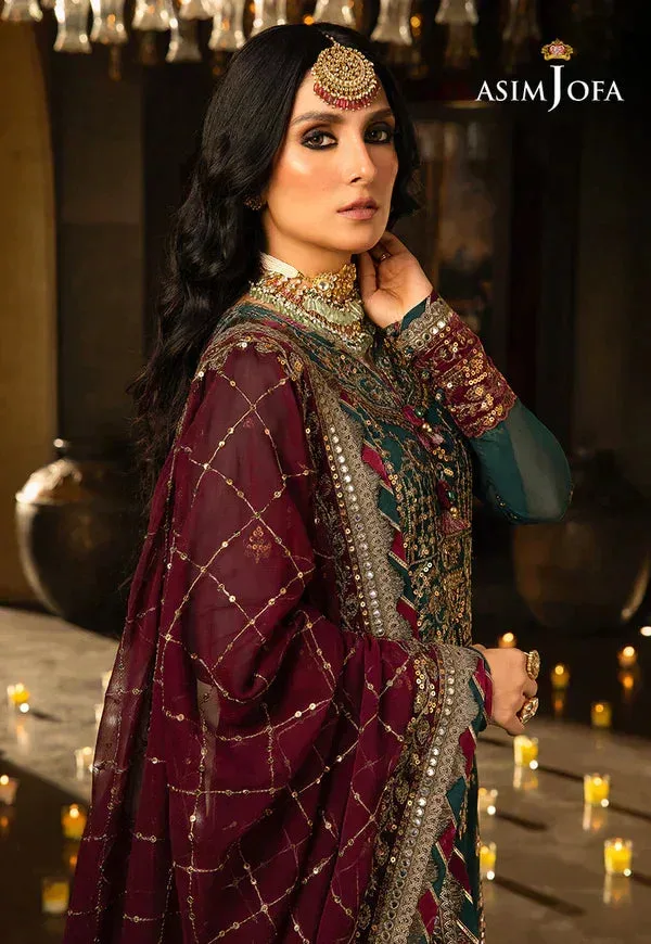 Asim Jofa Velvet Festive 23 Purple Raw Silk – view 2 – Poshaq