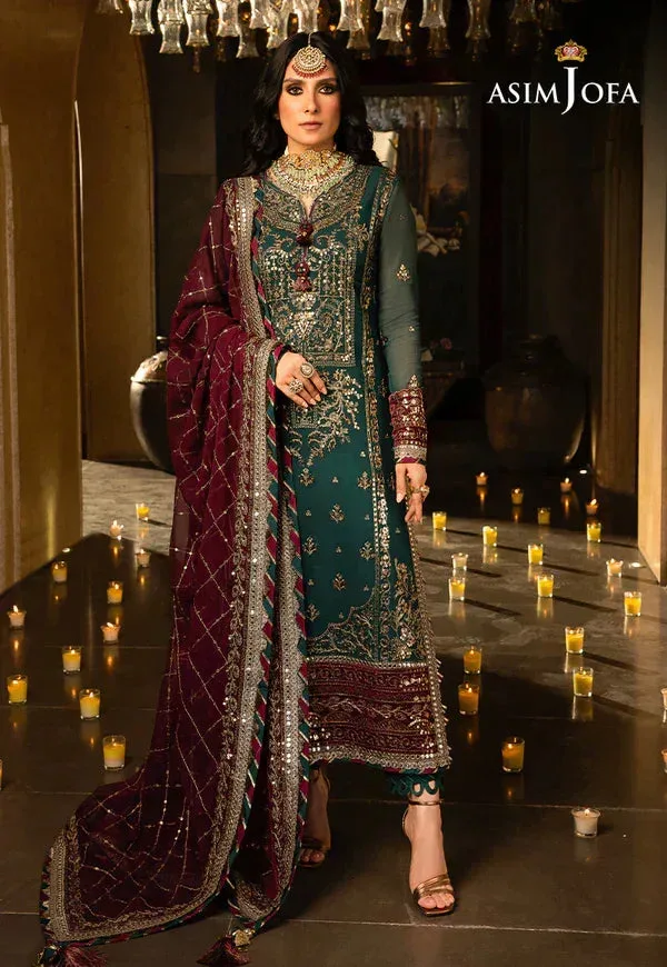 Asim Jofa Velvet Festive 23 Purple Raw Silk – view 3 – Poshaq