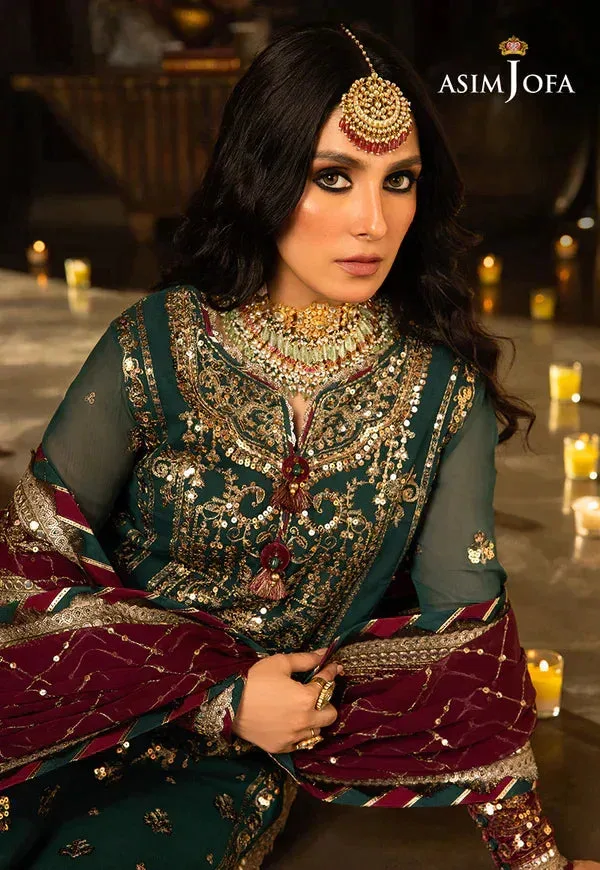 Asim Jofa Velvet Festive 23 Purple Raw Silk – view 4 – Poshaq