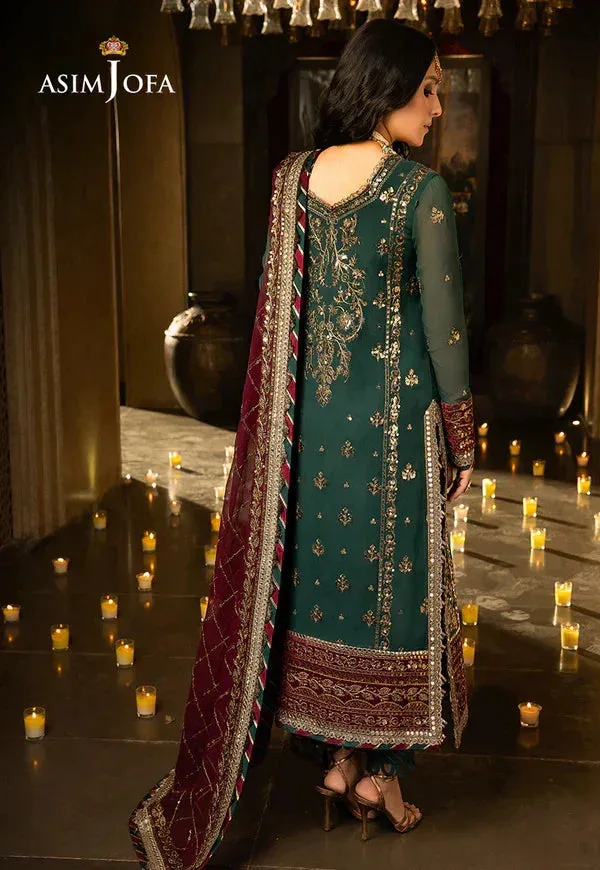 Asim Jofa Velvet Festive 23 Purple Raw Silk – view 7 – Poshaq