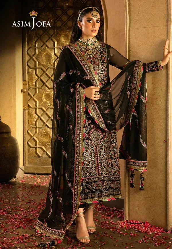 Asim Jofa Velvet Festive 23 Black Chiffon – view 1 – Poshaq