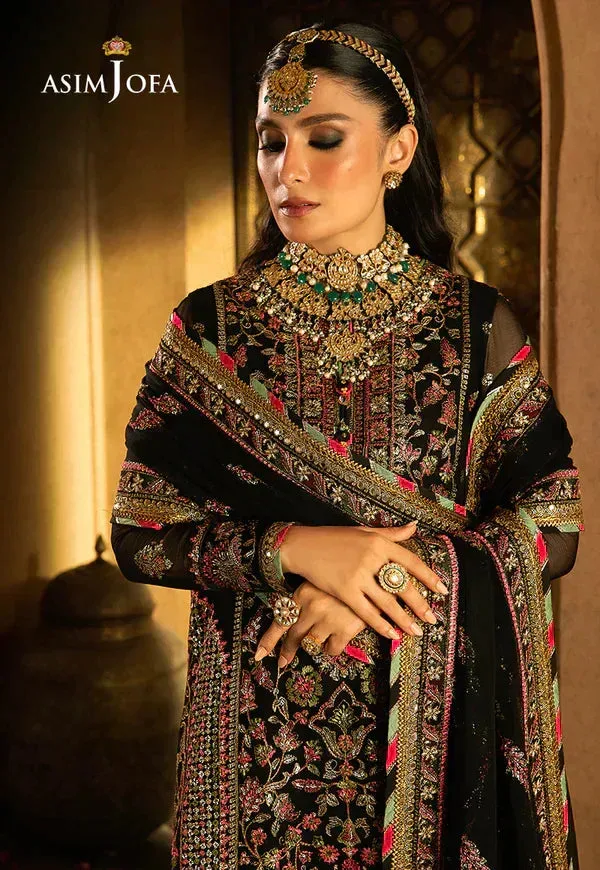 Asim Jofa Velvet Festive 23 Black Chiffon – view 2 – Poshaq