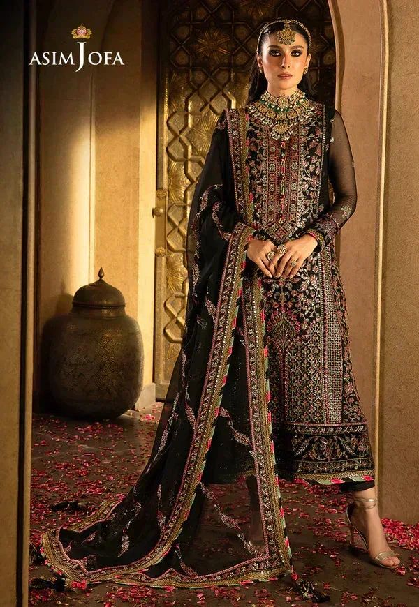 Asim Jofa Velvet Festive 23 Black Chiffon – view 6 – Poshaq
