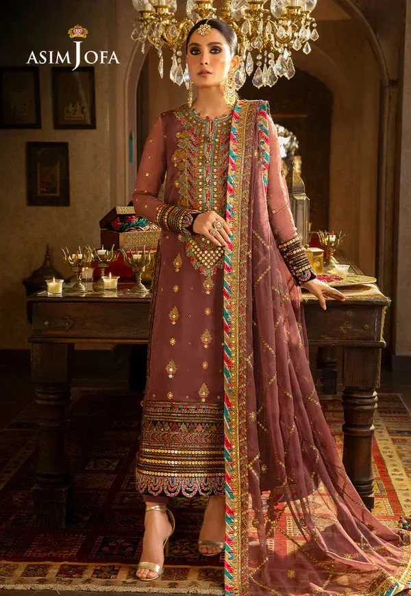 Asim Jofa Velvet Festive 23 Purple Chiffon – view 1 – Poshaq
