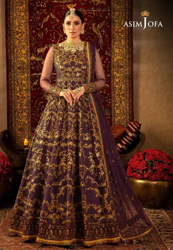 Asim Jofa Velvet Festive 23 Purple Velvet – view 1 – Poshaq