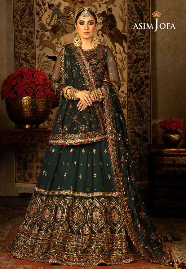 Asim Jofa Velvet Festive 23 Green Chiffon – view 1 – Poshaq