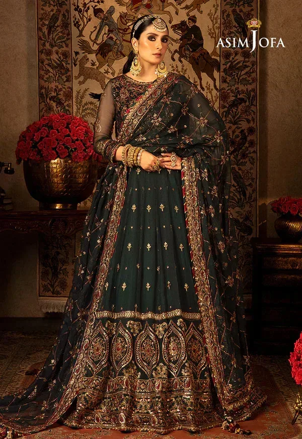 Asim Jofa Velvet Festive 23 Green Chiffon – view 2 – Poshaq