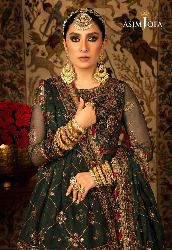 Asim Jofa Velvet Festive 23 Green Chiffon – view 3 – Poshaq