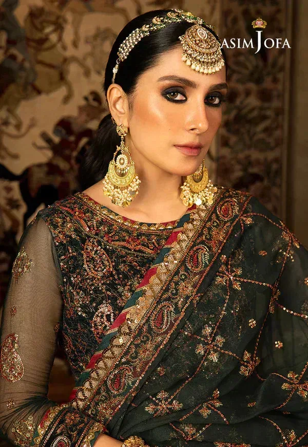 Asim Jofa Velvet Festive 23 Green Chiffon – view 4 – Poshaq