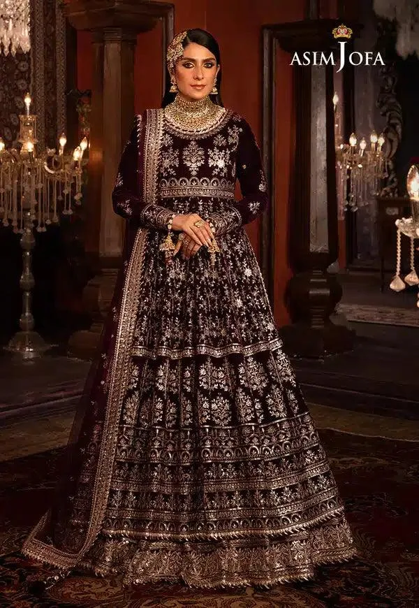 Asim Jofa Makhmal Wedding Velvet 23 Purple Velvet – view 1 – Poshaq
