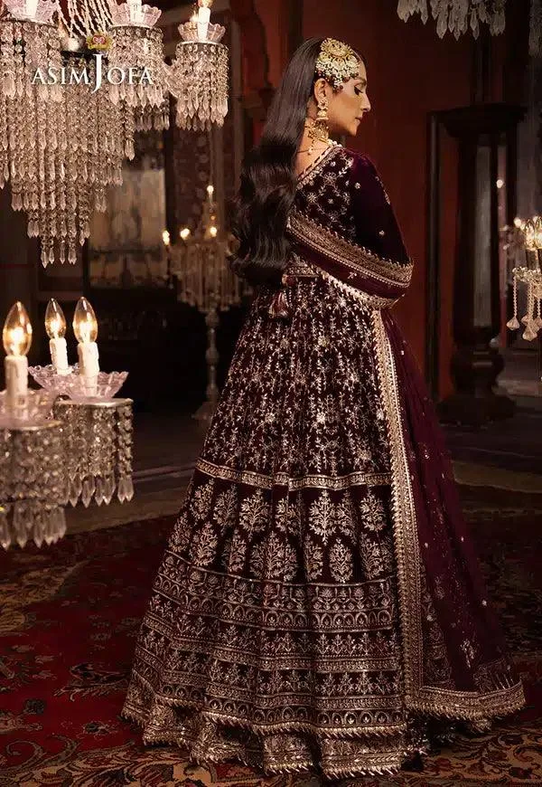 Asim Jofa Makhmal Wedding Velvet 23 Purple Velvet – view 2 – Poshaq
