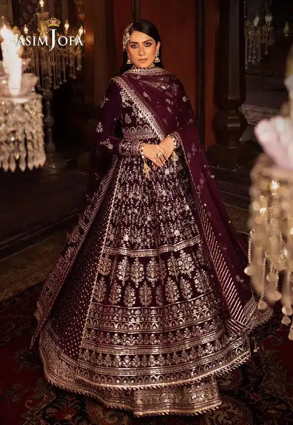 Asim Jofa Makhmal Wedding Velvet 23 Purple Velvet – view 3 – Poshaq