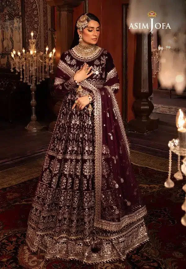 Asim Jofa Makhmal Wedding Velvet 23 Purple Velvet – view 4 – Poshaq