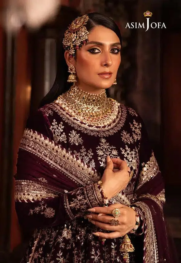 Asim Jofa Makhmal Wedding Velvet 23 Purple Velvet – view 5 – Poshaq