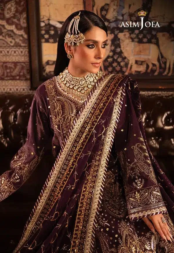 Asim Jofa Makhmal Wedding Velvet 23 Raw Silk – view 2 – Poshaq