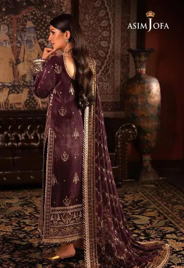 Asim Jofa Makhmal Wedding Velvet 23 Raw Silk – view 5 – Poshaq